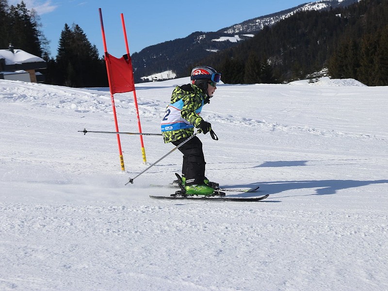 Mark in actie tijdens de skirace!