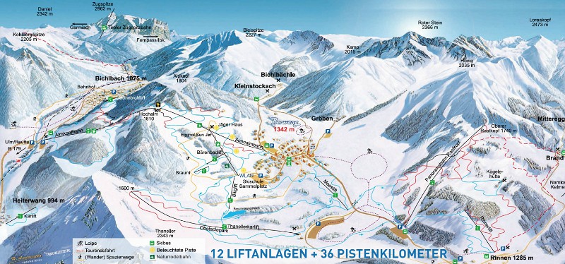 Pistekaart Berwang