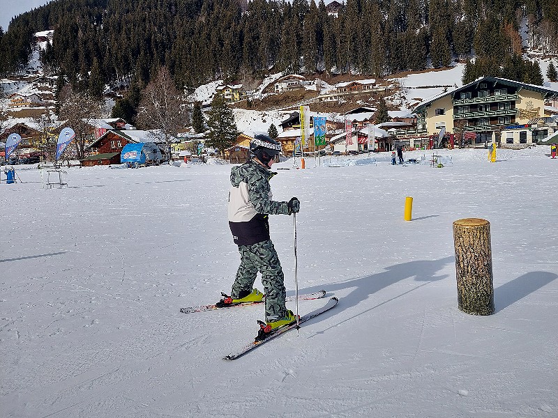 En de eerste slalom!