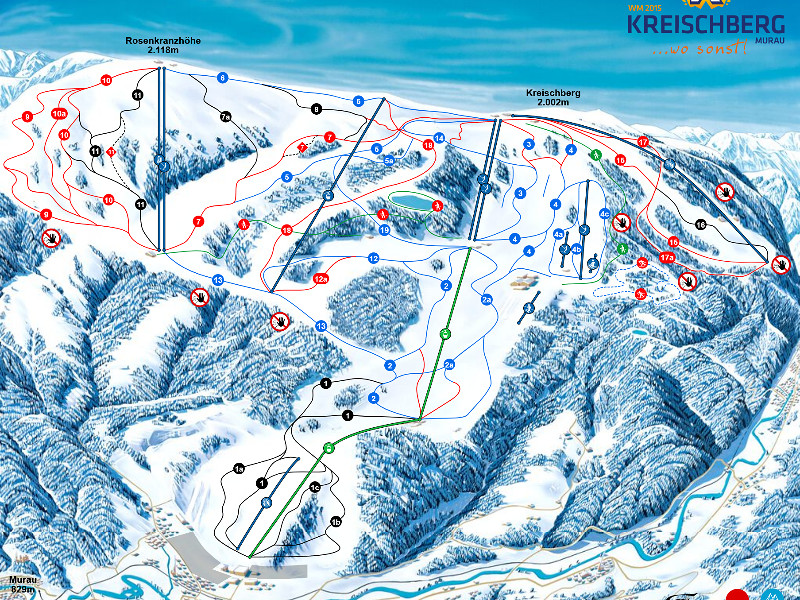 Pisteplan van de Kreischberg