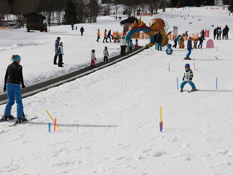 Het wekelijkse skiwedstrijdje in Riesneralm